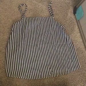 H&M Divided Navy and White Striped Top